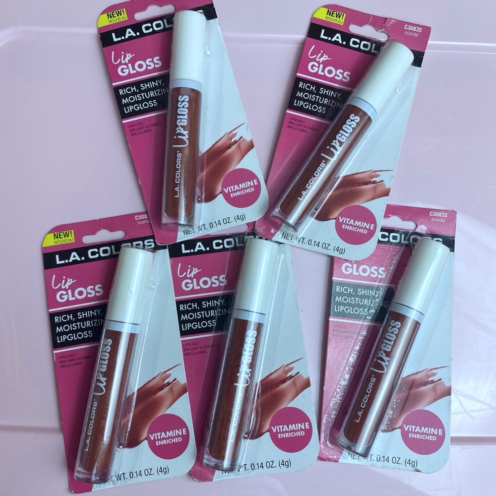 L.A. Colors Lip Gloss Set of 5 in "Scandal"